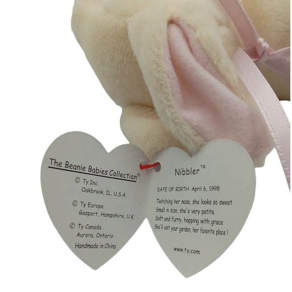 Ty Beanie Baby - Nibbler the Bunny Rabbit 1998 - Picture 2 of 11